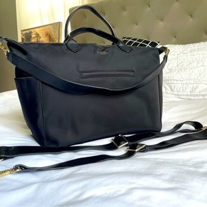 Mid sized Mina Baie Black Nylon Diaper bag.